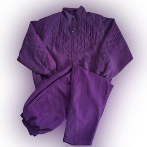 Hunt Club 80s VTG HipHop Streetwear Athleisure Retro Purple Tracksuit Set SzL